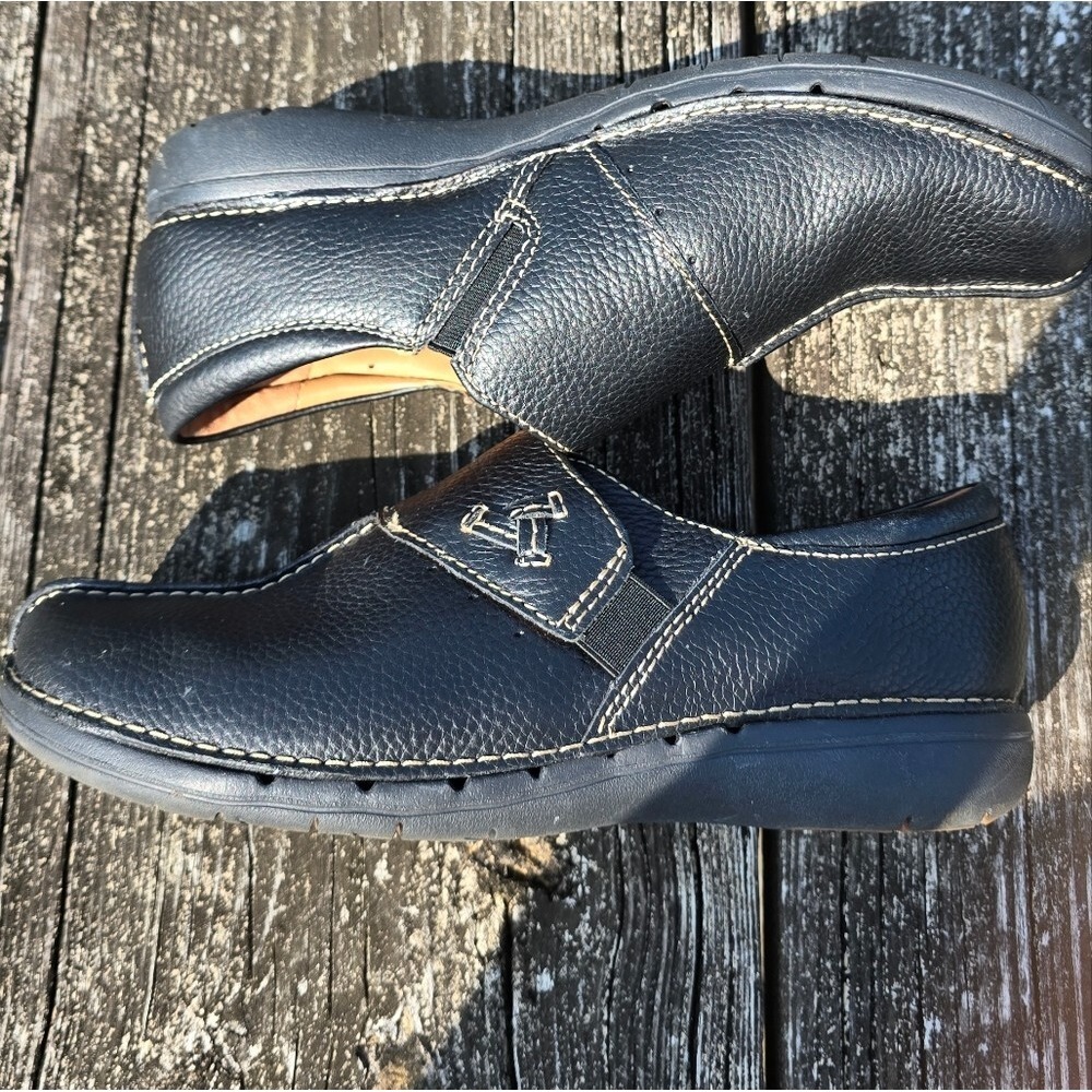 Clarks Unstructured Unloop Black Pebbled Leather … - image 5